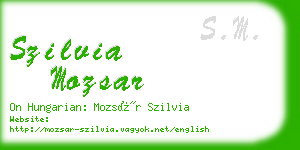 szilvia mozsar business card